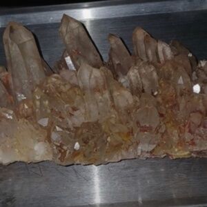 Natural Red phantom Quartz Crystal Cluster